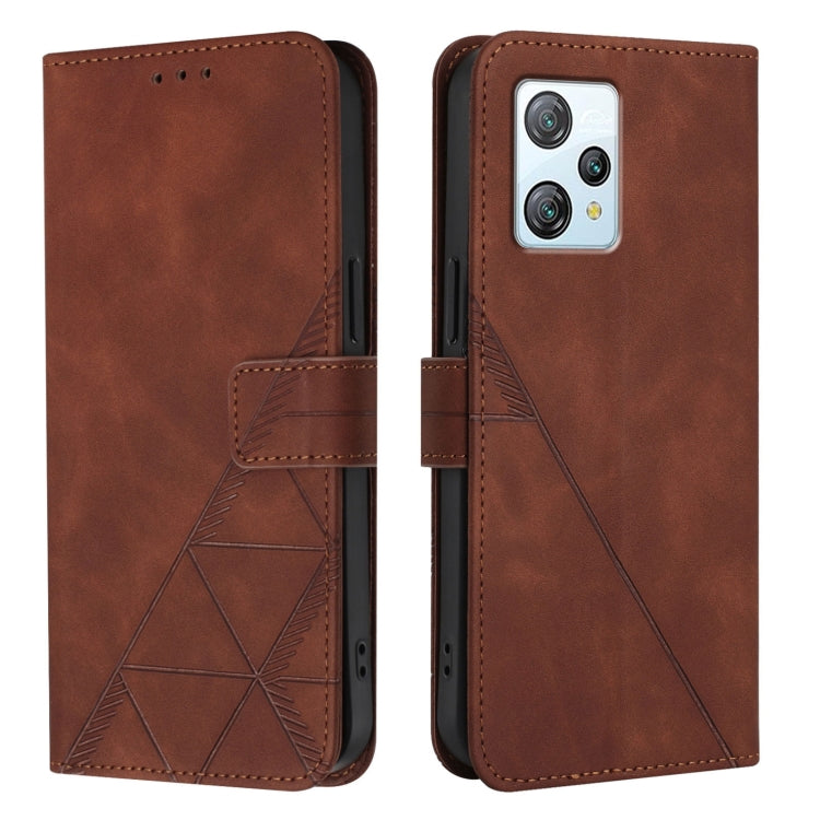 For Blackview A53 Crossbody 3D Embossed Flip Leather Phone Case(Brown)