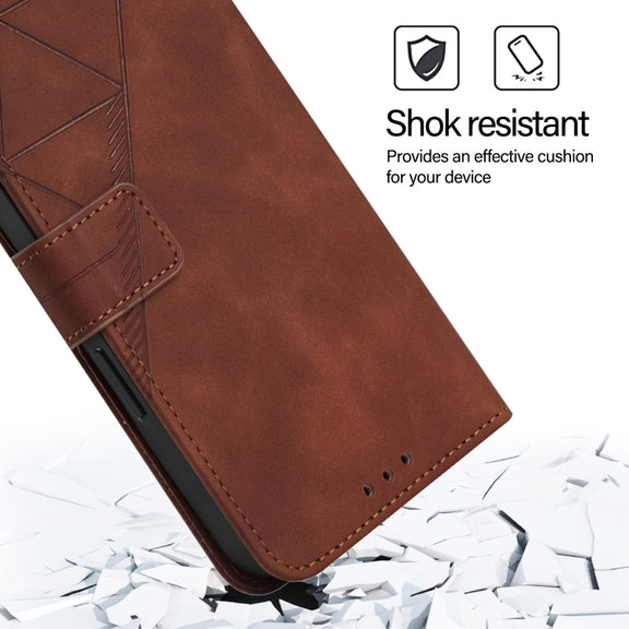 For Blackview A53 Crossbody 3D Embossed Flip Leather Phone Case(Brown)