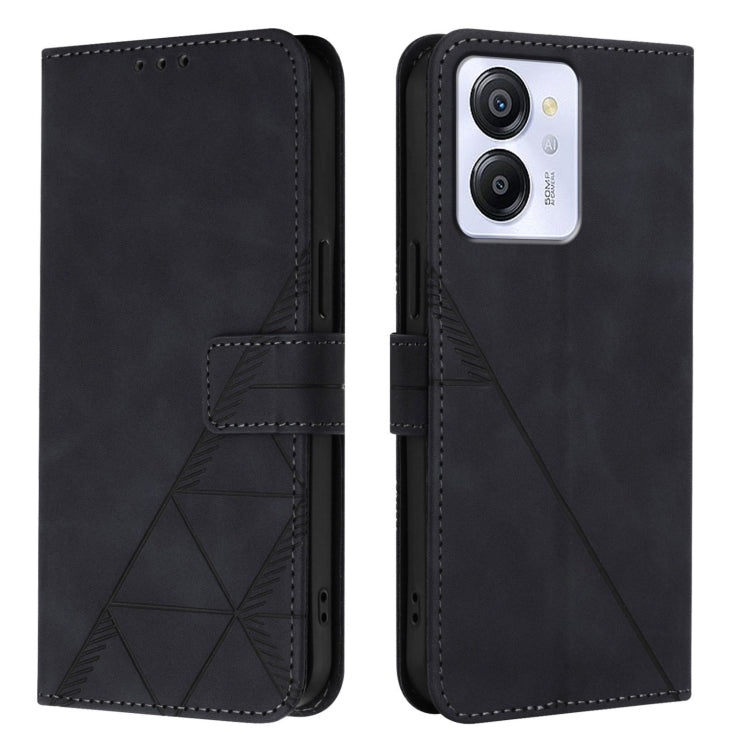 For Blackview Color 8 Crossbody 3D Embossed Flip Leather Phone Case(Black)