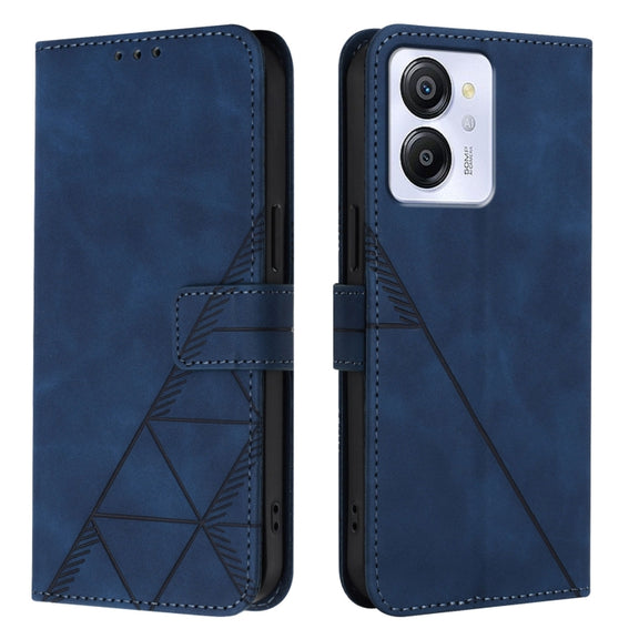 For Blackview Color 8 Crossbody 3D Embossed Flip Leather Phone Case(Blue)