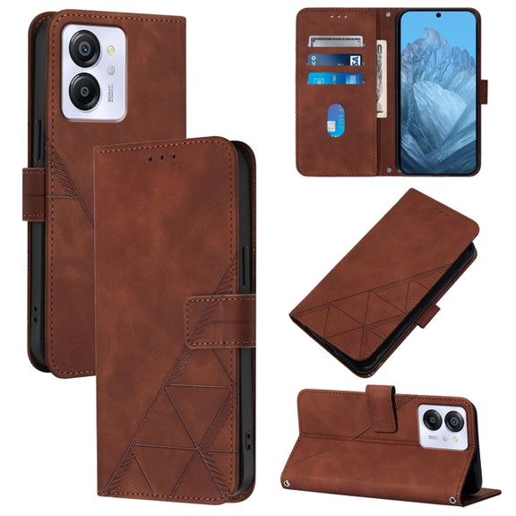 For Blackview Color 8 Crossbody 3D Embossed Flip Leather Phone Case(Brown)