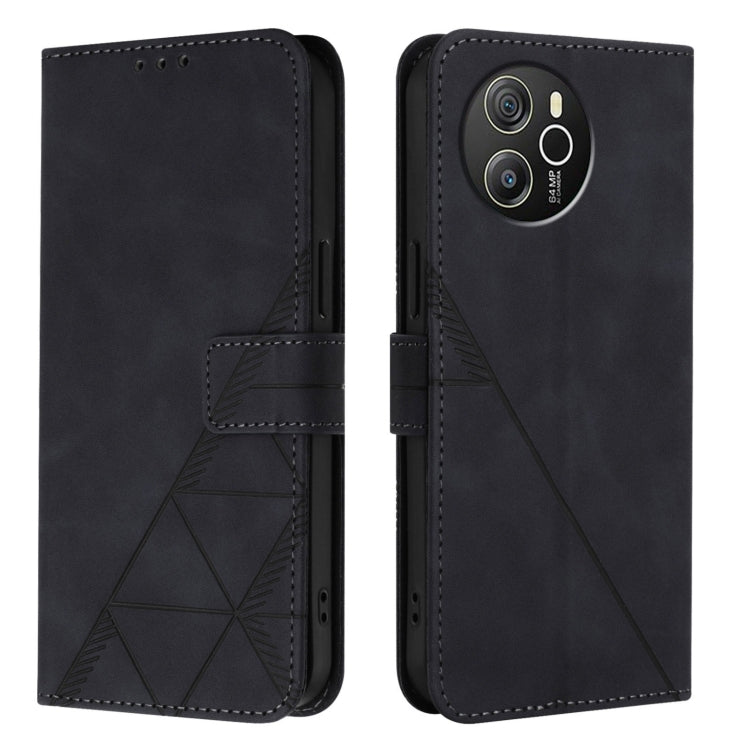 For Blackview Shark 8 Crossbody 3D Embossed Flip Leather Phone Case(Black)