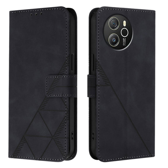 For Blackview Shark 8 Crossbody 3D Embossed Flip Leather Phone Case(Black)