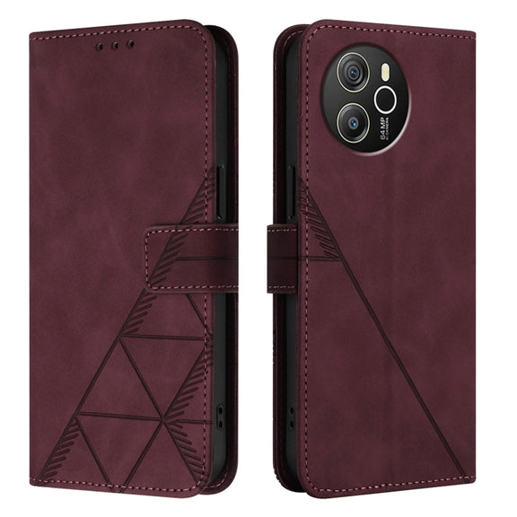 For Blackview Shark 8 Crossbody 3D Embossed Flip Leather Phone Case(Wine Red)