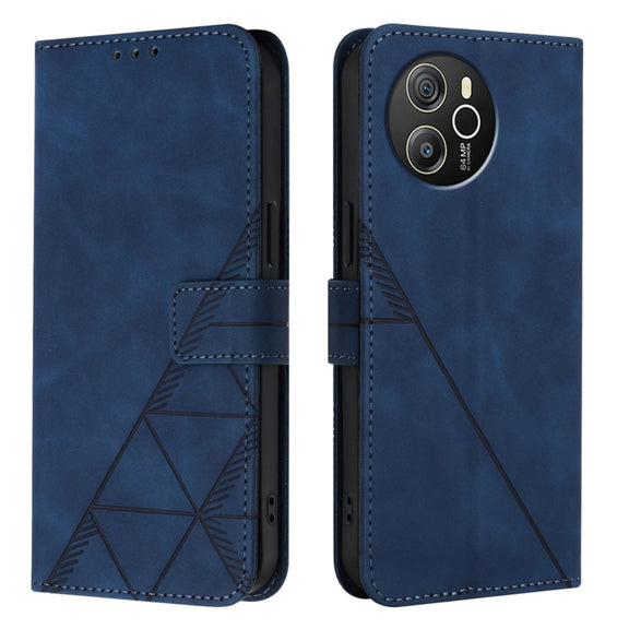 For Blackview Shark 8 Crossbody 3D Embossed Flip Leather Phone Case(Blue)