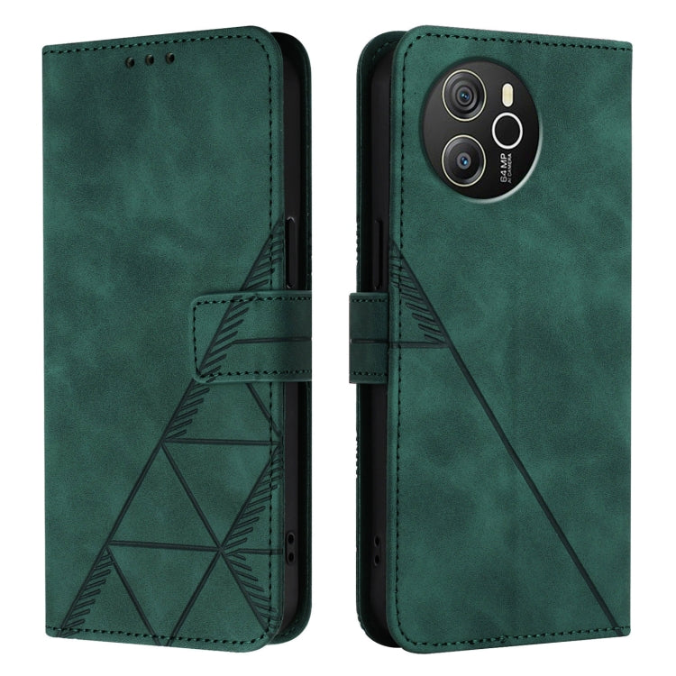 For Blackview Shark 8 Crossbody 3D Embossed Flip Leather Phone Case(Green)