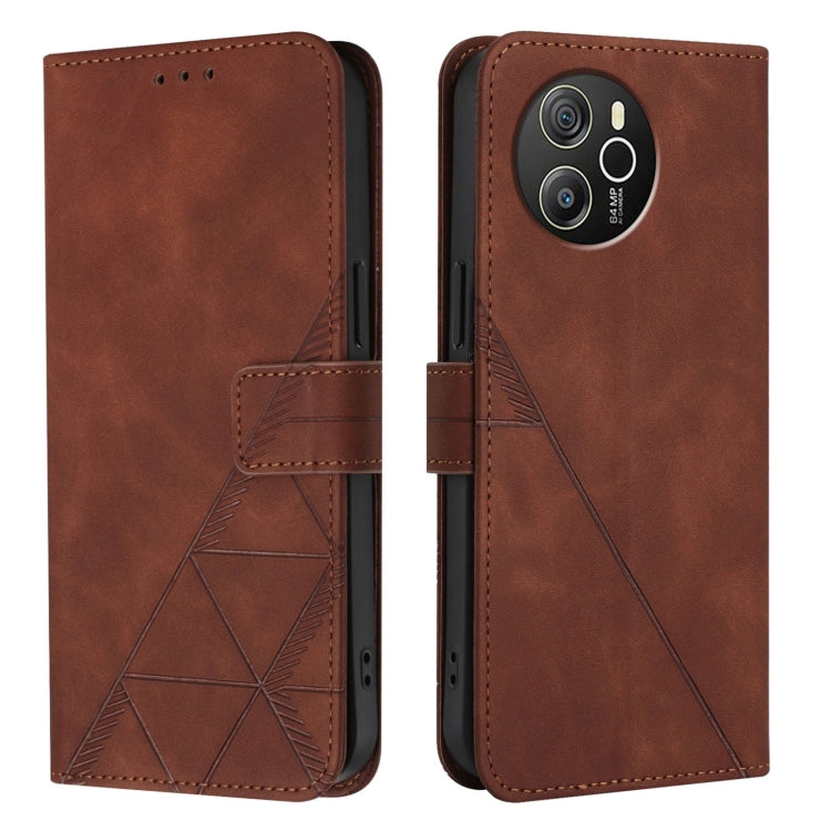 For Blackview Shark 8 Crossbody 3D Embossed Flip Leather Phone Case(Brown)