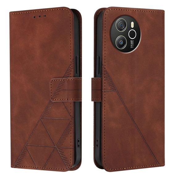For Blackview Shark 8 Crossbody 3D Embossed Flip Leather Phone Case(Brown)