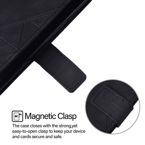 For Blackview Wave 6C Crossbody 3D Embossed Flip Leather Phone Case(Black)