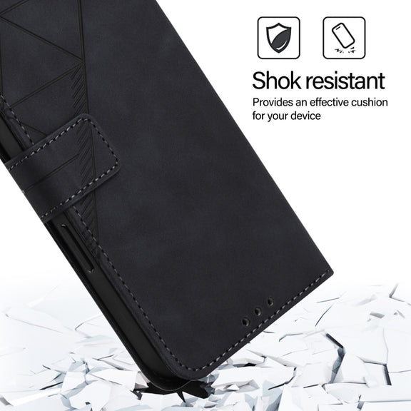 For Blackview Wave 6C Crossbody 3D Embossed Flip Leather Phone Case(Black)