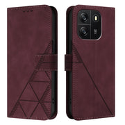 For Blackview Wave 6C Crossbody 3D Embossed Flip Leather Phone Case(Wine Red)