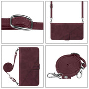 For Blackview Wave 6C Crossbody 3D Embossed Flip Leather Phone Case(Wine Red)