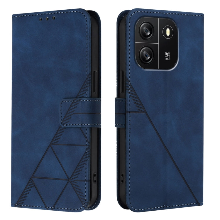 For Blackview Wave 6C Crossbody 3D Embossed Flip Leather Phone Case(Blue)