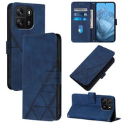 For Blackview Wave 6C Crossbody 3D Embossed Flip Leather Phone Case(Blue)