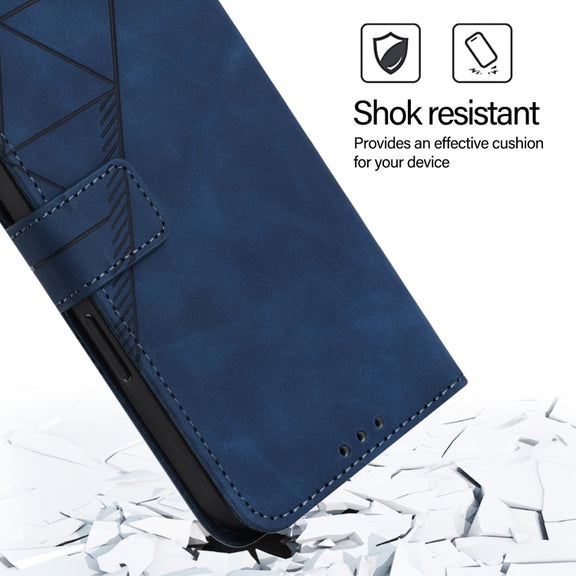For Blackview Wave 6C Crossbody 3D Embossed Flip Leather Phone Case(Blue)