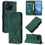 For Blackview Wave 6C Crossbody 3D Embossed Flip Leather Phone Case(Dark Green)