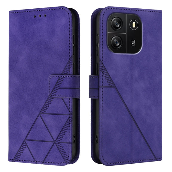 For Blackview Wave 6C Crossbody 3D Embossed Flip Leather Phone Case(Purple)