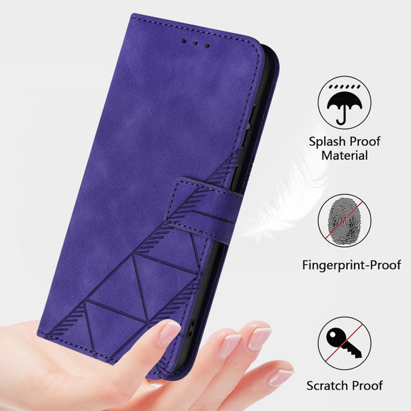 For Blackview Wave 6C Crossbody 3D Embossed Flip Leather Phone Case(Purple)