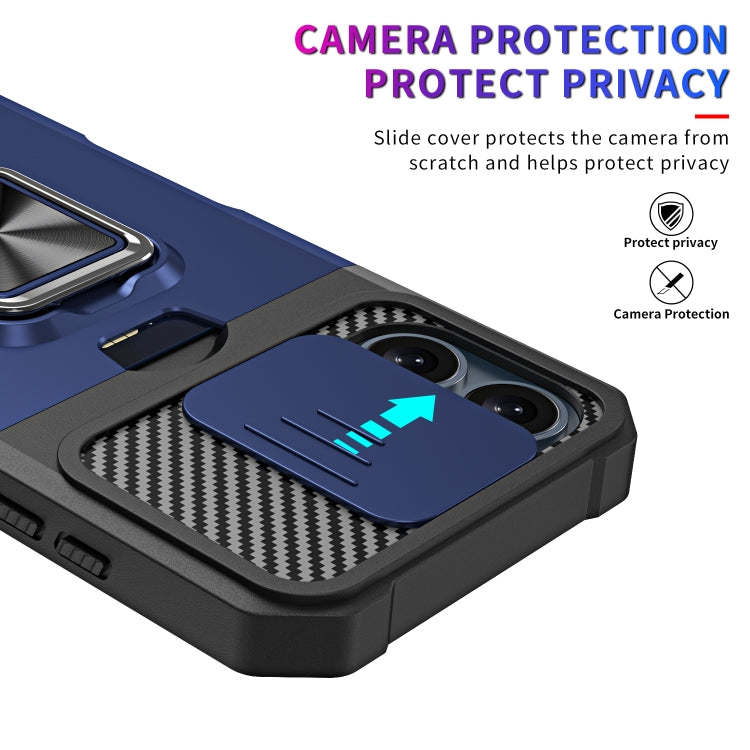 For iPhone 16 Camera Shield Card Slot PC+TPU Phone Case(Silver)