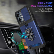 For iPhone 16 Camera Shield Card Slot PC+TPU Phone Case(Silver)