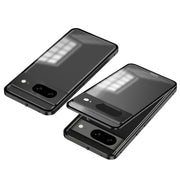 For Google Pixel 8 Snap Buckle Metal Frame Frosted Phone Case(Black)