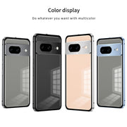 For Google Pixel 8a Snap Buckle Metal Frame Frosted Phone Case(Silver)