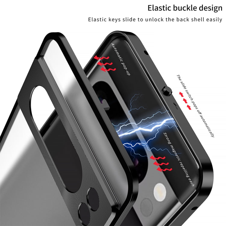 For Google Pixel 8 Snap Buckle Metal Frame Frosted Phone Case(Grey)