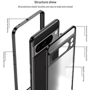 For Google Pixel 7 Pro Snap Buckle Metal Frame Frosted Phone Case(Grey)
