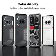 For Nothing Phone 2a Snap Buckle Metal Frame Frosted Phone Case(Silver)
