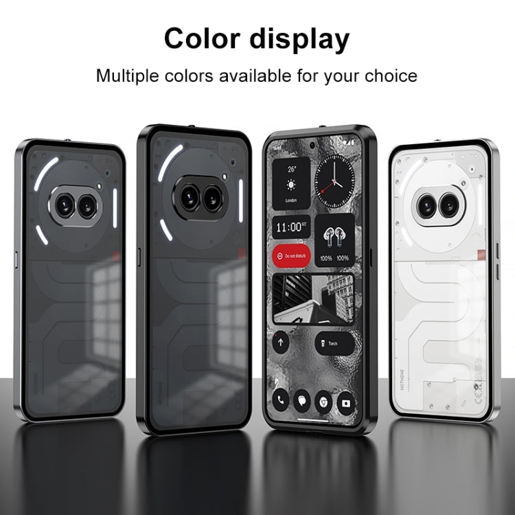 For Nothing Phone 2 Snap Buckle Metal Frame Frosted Phone Case(Silver)