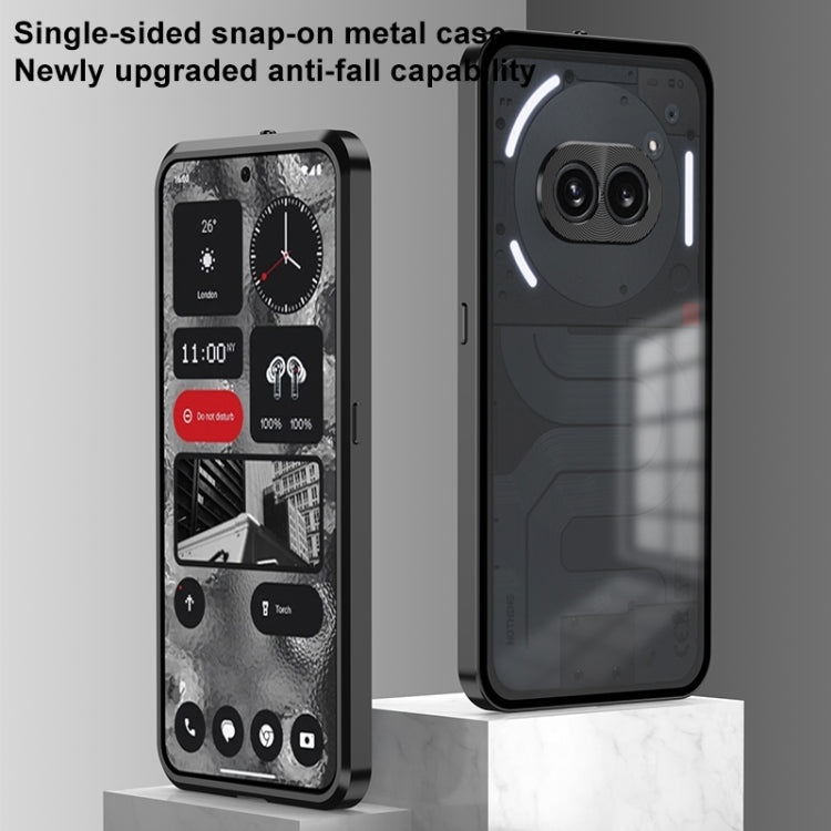 For Nothing Phone 2 Snap Buckle Metal Frame Frosted Phone Case(Black)