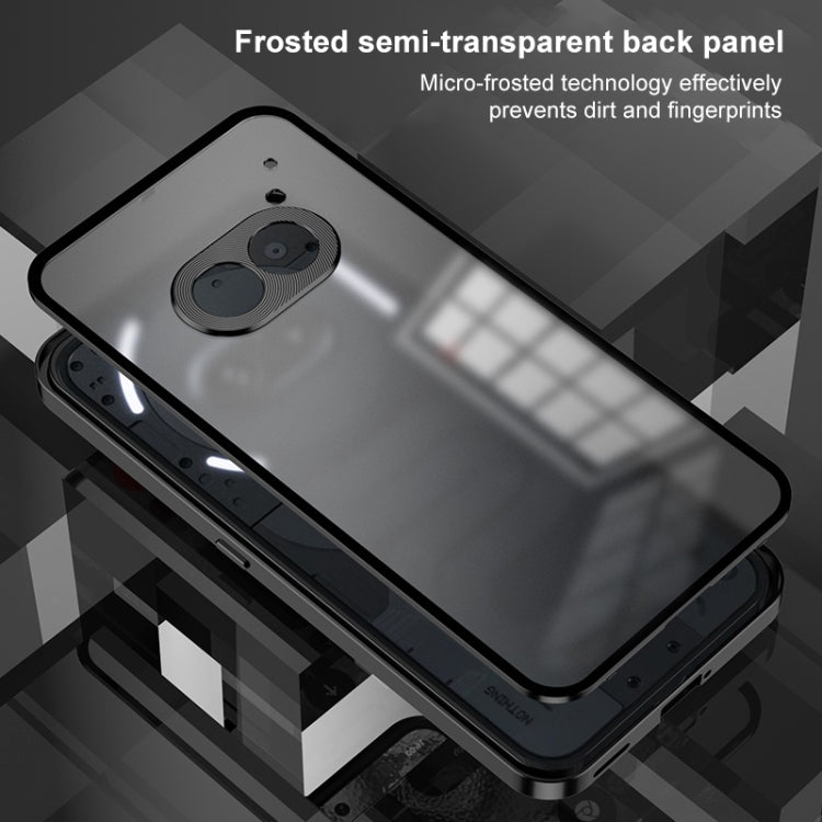 For Nothing Phone 2 Snap Buckle Metal Frame Frosted Phone Case(Black)