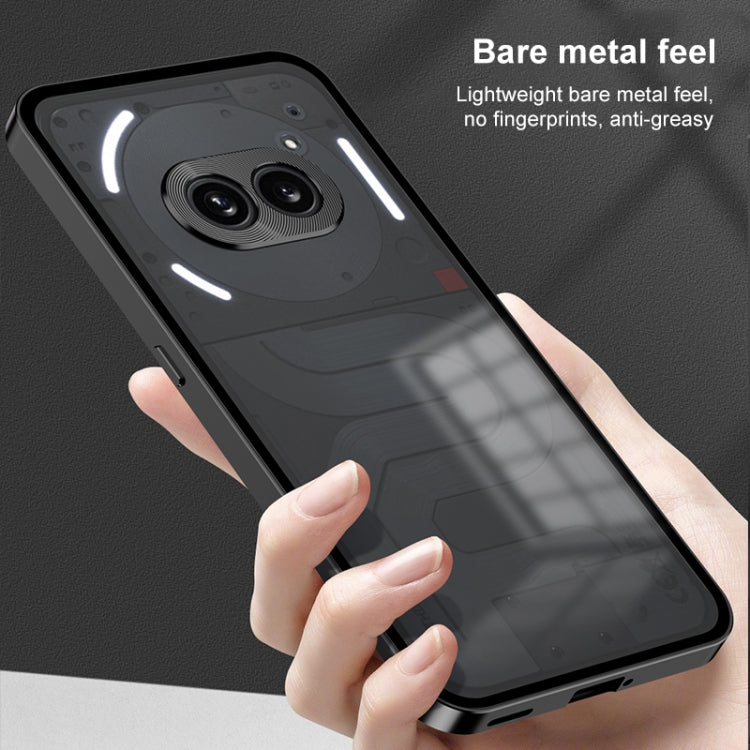 For Nothing Phone 2a Snap Buckle Metal Frame Frosted Phone Case(Silver)