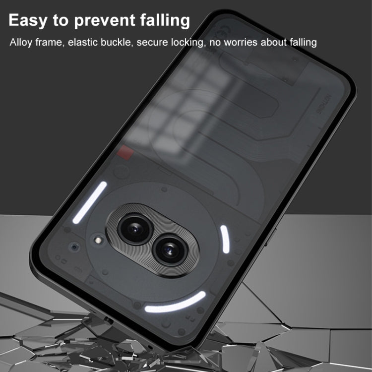 For Nothing Phone 2 Snap Buckle Metal Frame Frosted Phone Case(Black)