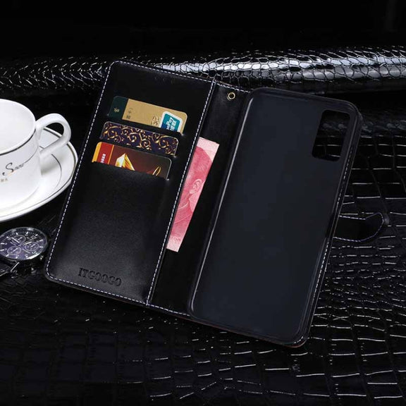 For Cubot P40 idewei Crocodile Texture Horizontal Flip Leather Case with Holder & Card Slots & Wallet(Dark Blue)