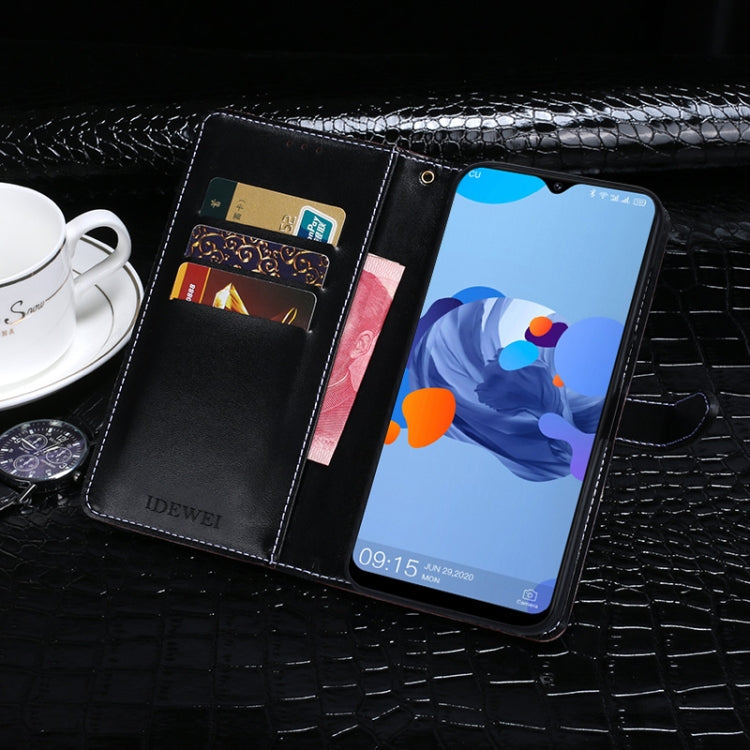 For Oukitel C19 idewei Crocodile Texture Horizontal Flip Leather Case with Holder & Card Slots & Wallet(Black)
