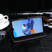 For Oukitel C19 idewei Crocodile Texture Horizontal Flip Leather Case with Holder & Card Slots & Wallet(Dark Blue)