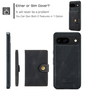 For Google Pixel 9 JEEHOOD J01 Retro Magnetic Detachable Wallet Phone Case(Black)