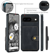 For Google Pixel 9 JEEHOOD J01 Retro Magnetic Detachable Wallet Phone Case(Black)