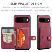 For Google Pixel 9 JEEHOOD J01 Retro Magnetic Detachable Wallet Phone Case(Red)