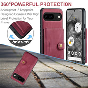 For Google Pixel 9 JEEHOOD J01 Retro Magnetic Detachable Wallet Phone Case(Red)