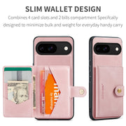 For Google Pixel 9 JEEHOOD J01 Retro Magnetic Detachable Wallet Phone Case(Pink)