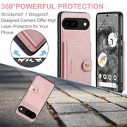 For Google Pixel 9 JEEHOOD J01 Retro Magnetic Detachable Wallet Phone Case(Pink)