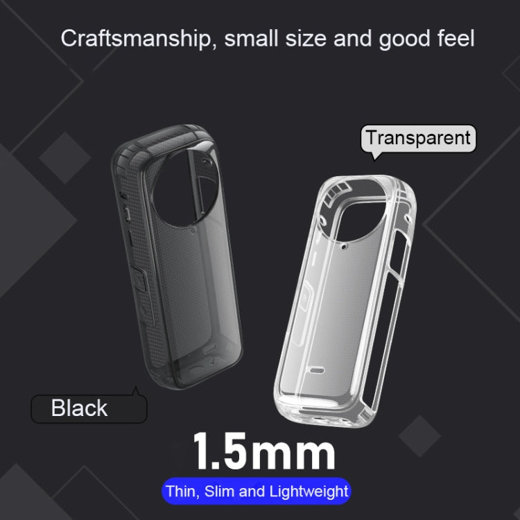For Insta360 X4 Clear 1.5mm Soft TPU Protective Case Single Cover(Clear Black)