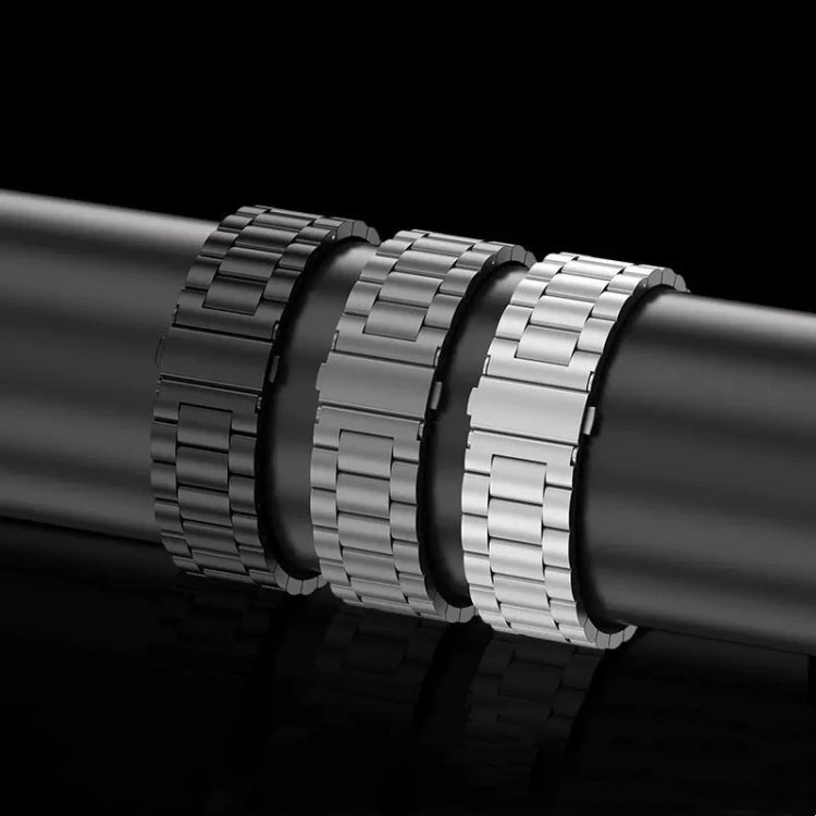 For Apple Watch SE 44mm 3-Bead Flat Buckle Titanium Alloy Watch Band(Silver)