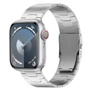 For Apple Watch SE 44mm 26mm Oracle Safety Buckle Titanium Alloy Watch Band(Silver)