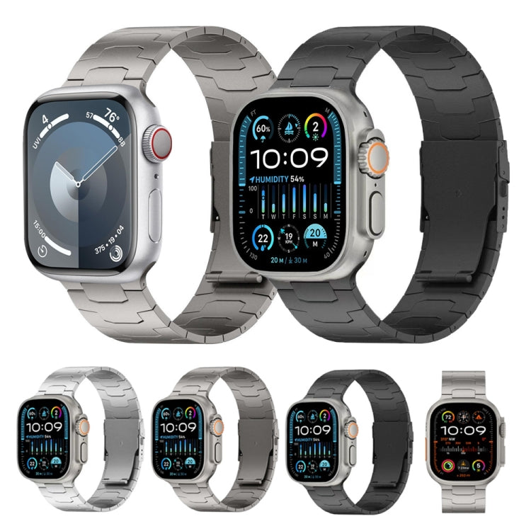 For Apple Watch SE 44mm 26mm Oracle Safety Buckle Titanium Alloy Watch Band(Silver)
