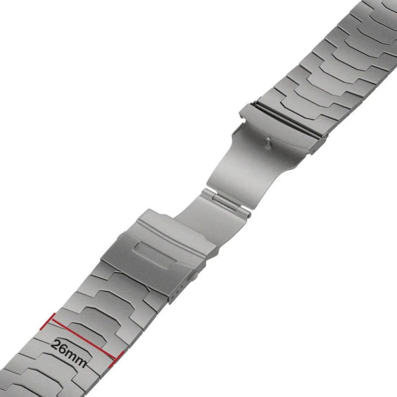 For Apple Watch Series 9 45mm 26mm Oracle Safety Buckle Titanium Alloy Watch Band(Silver)
