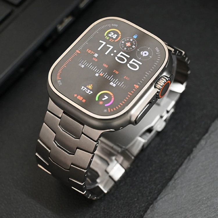 For Apple Watch SE 44mm 26mm Oracle Safety Buckle Titanium Alloy Watch Band(Silver)