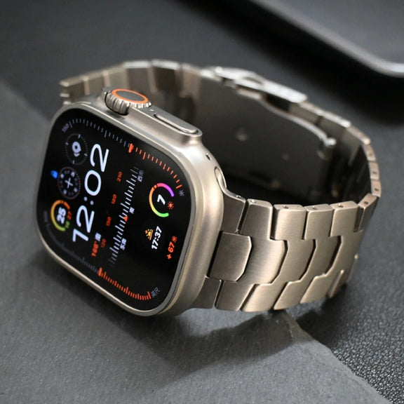For Apple Watch SE 44mm 26mm Oracle Safety Buckle Titanium Alloy Watch Band(Silver)